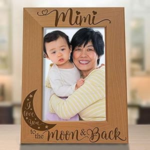 KATE POSH - Mimi I Love You to The Moon and Back Engraved Natural Wood Picture Frame, Grandparent's Day Gifts, Grandma Gifts, for Nana, (4x6-Vertical) KATE POSH Mimi I Love You to The Moon and Back Engraved Natural Wood Picture Frame Grandparents Day Gifts Grandma Gifts for Nana 4×6 Vertical