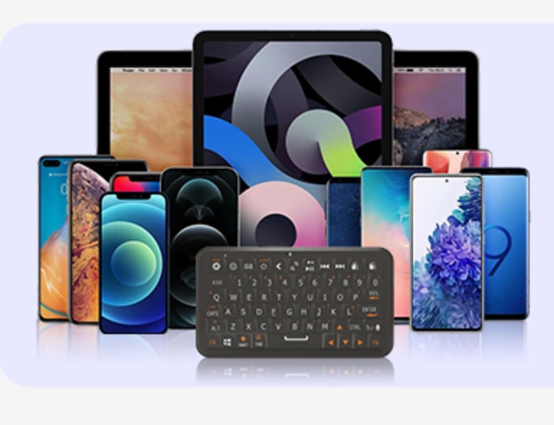 Phistone Mini Keyboard with Dual-Mode 2.4G/Bluetooth Wireless Keyboard, Ultra-Slim and Portable,Air Mouse Gestures,RGB Backlit,Compatible with Smart TVs/PCs/Tablets/Phones (iOS/Android/Win/Mac) - Image 9