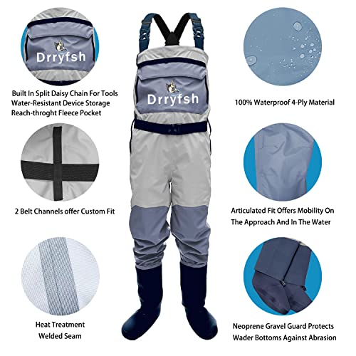 Drryfsh Perneira Sem Costura - Durável, À Prova D'Água, Respirável, Meia-Calça, Pesca, Perneiras pa