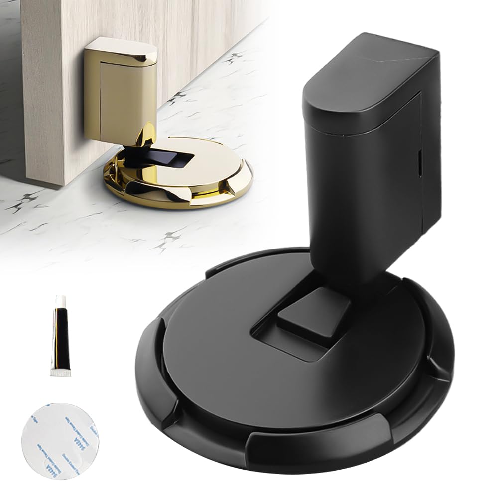 Door Stop Heavy Door Stoppers, 2025 New Magnetic Door Catch Door Wedge Door Stops, Adjustable No Drilling Mechanical Floor Doorstop Magnetic Door Catch with Adhesive (03#)
