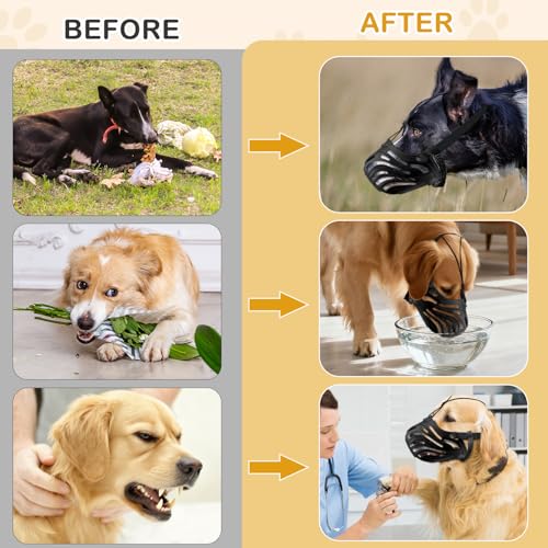 Dog Muzzle, Soft Breathable Dog Muzzles Suitable Dogs, Adjustable Basket Muzzles Prevents Chewing and Biting for Grooming Trimming Training by Qukcors - Image 7