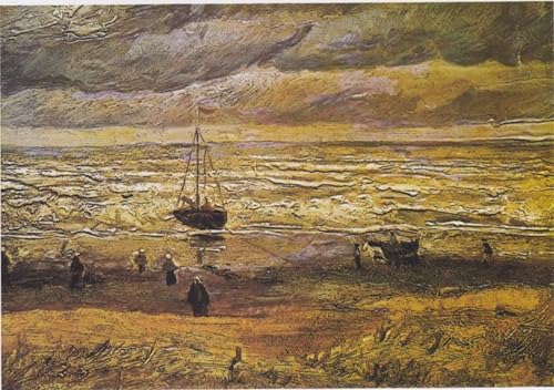 Tableau plage de Scheveningen Van Gogh impression murale vintage 60x90cm