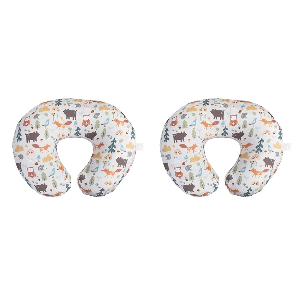 Boppy Nursing Pillow Original Support with Spice Woodland Cover for Breastfeeding, Bottle Feeding and Bonding