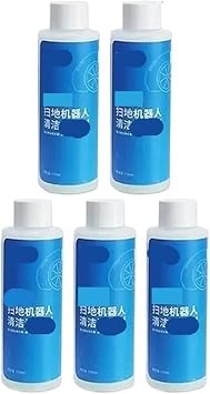 Cleaning Fluid, Compatible for ECOVACS, Compatible for Deebot, Liquid T20 N9+T10 OMNI/T10 Turbo/X1 Omni/X1 Turbo X2/X2 Pro T20 Floor Cleaning SolutionBlue 5pcs