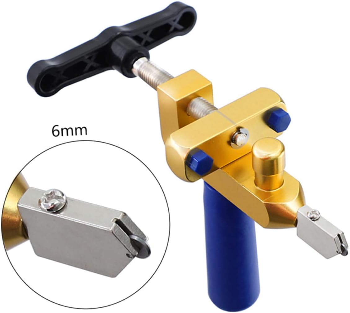 DOITOOL Roller Type Glass Opener and Breaker Manual Ceramic Tile Cutter Extended Knob for Efficient Glass Mirrors and Tiles Multipurpose Cutting Tool Random Color