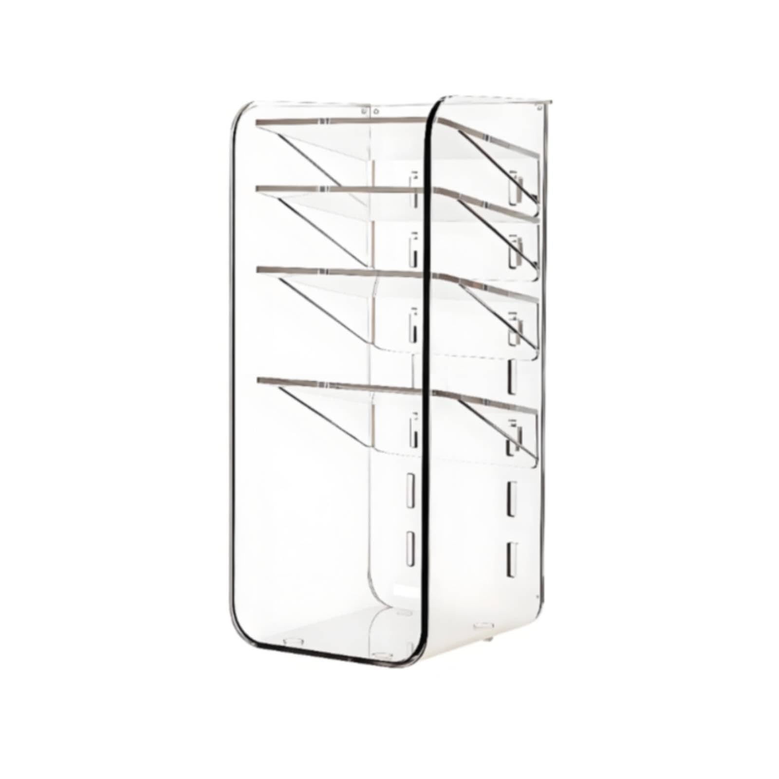 Cabinet Shelf Divider Transparent Design Bathroom Organizer Prevents Items from Falling Cosmetic Rack for Home Organizers, Vanity, Countertop, Chest of Drawers Flat 5-Tier-image-49