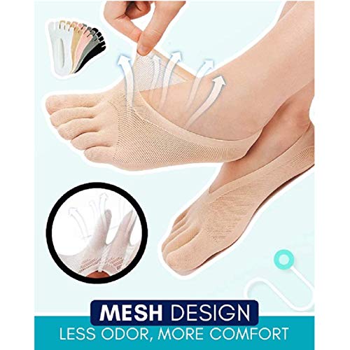 Vvovvug 6 Pair Orthotoe Compression Socks, Women Toe Socks No Show, Projoint Anti Bunions Health Sock,Full Toe Yoga Sock #TOP3