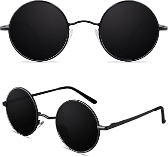 CGID Retro Round Polarized Sunglasses Men Womens Circle Hippie Shades E01
