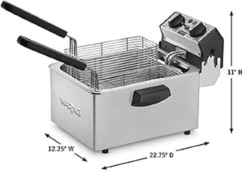 Miniatura 11 de Waring Freidora comercial WDF75RC de alta resistencia de 8.5 libras, incluye 4 cestas individuales y 2 cubiertas nocturnas - 1800 W, 120 V, enchufe