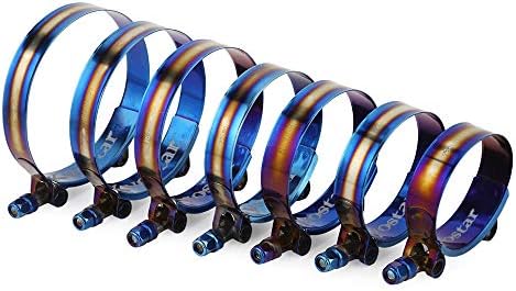 Kyostar 2" T-Bolt Hose Clamp Adjustable Stainless Steel Titanium Blue Clamp Diameter Ranger for 2 inch (53mm - 61mm)
