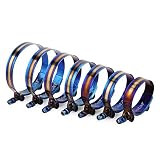 Kyostar 2" T-Bolt Hose Clamp Adjustable Stainless Steel Titanium Blue Clamp Diameter Ranger for 2 in