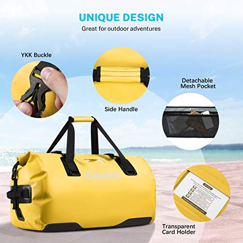 Gonex 80L Extra Large Waterproof Duffle Travel Dry Duffel Bag Heavy Duty Bag With Durable Straps & Handles For Kayaking Paddleboarding Boating Rafting Fishing Yellow #TOP3