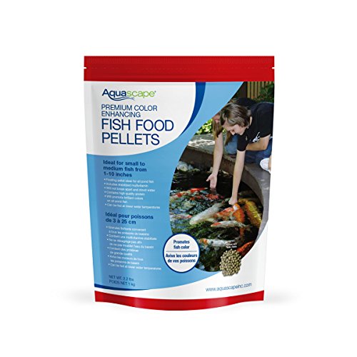 Aquascape Premium Color Enhancing Fish Food for Small to Medium Koi and Other Pond Fish, Medium Pellet, 2.2 Pounds | 98874