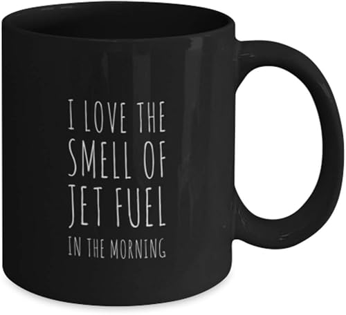 Miniatura 2 de Amisk Pilot - Taza de café con texto en inglés "I Love The Smell Of Jet Fuel In The Morning