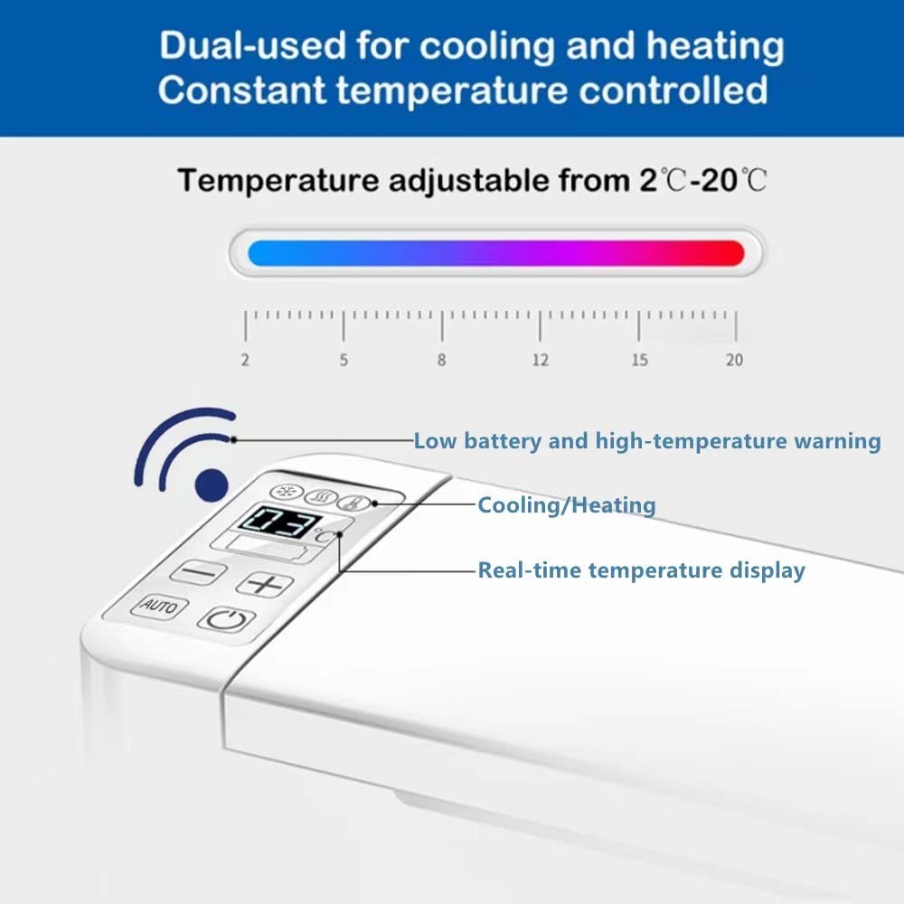 Insulinkühler-Kühlbox, 2–8 ℃ Mini-Medizinkühlschrank, lange Arbeitszeit für 8 Stunden, Insulinkühler mit zwei wiederaufladbaren Batterien für Auto, Reisen, Zuhause (0,6L, Silber)