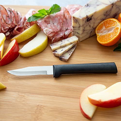 Rada Cutlery Peeling Paring Knife Stainless Steel Resin Made In The Usa, 6-1/8 Inches, Black Handle, 2 Pack #TOP1