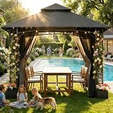 TRIUMPHKEY Pavillon 3,3x3,3m Wasserdicht Stabil Winterfest,...