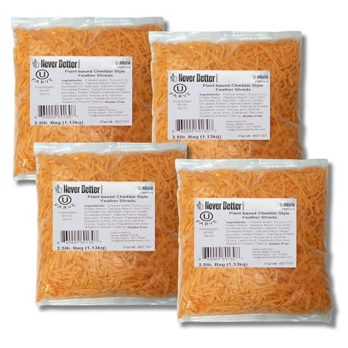 Vegan Cheddar Shredded Cheese – Dairy-Free, Plant-Based, 10 Lb Bulk (Cheddar), Lactose-Free.