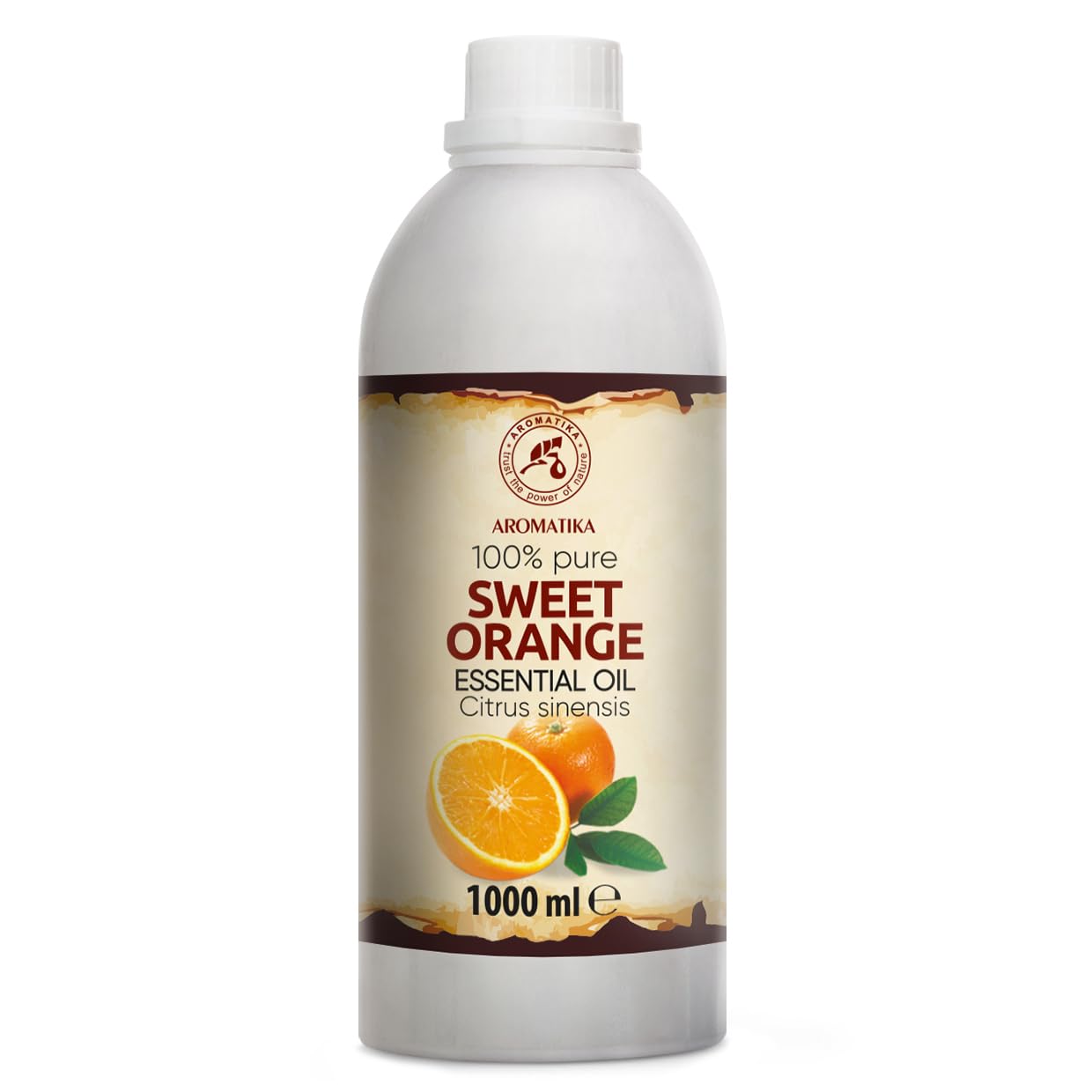 Olio Essenziale di Arancia Dolce 1000 ml - Citrus Sinensis - Naturale e Puro - Olio di Arancia per Diffusori - Profumi per la Casa - Saponi e Candele - Sauna - Aroma di Agrumi - Aromaterapia