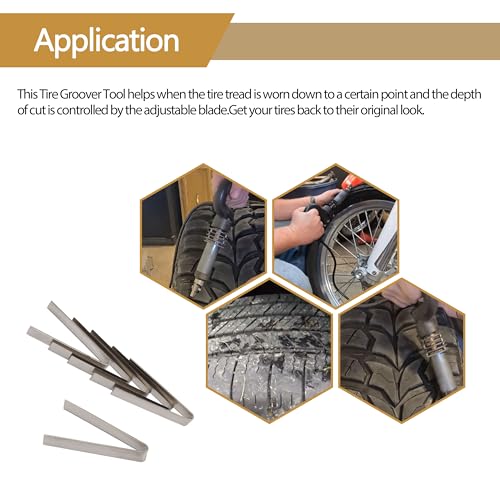 Image of Tire Groover Flat Blade #2 2 /32 Tire Groover Tool Regroover Kit - Tire Groover Blades-18 Pack