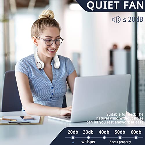 Image of FrSara Portable Leafless Neck Fan, 4000mAh, USB Charging, 360 Surrounding Air Outlet, Three-speed Adjustable, Quiet, 3 Seconds Rapid Cooling, Good Helper in Summer