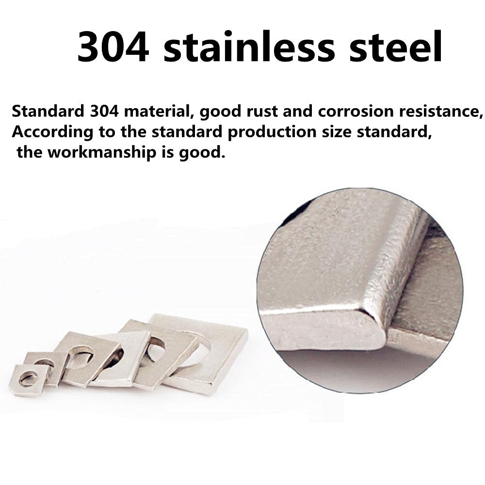 Rondelle quadrate smussate, Rondella conica Quadrata in Acciaio Inossidabile 304, rondella for Acciaio scadente, rondella Piatta in Acciaio I, rondella angolare mancante(M10*20pcs)