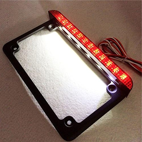 Miniatura 9 de SMT-Universal compatible con/Suzuki/Yamaha/Kawasaki/Harley Compatible con placa de matrícula LED negra completa de 6 pulgadas Fram Motorcycle