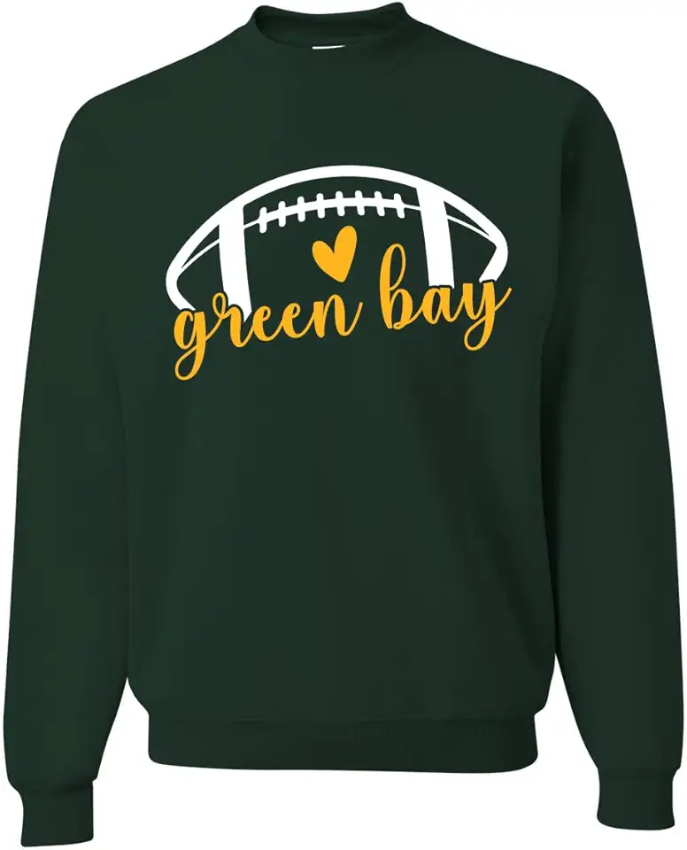 Green Bay Fan | Moletom com gola redonda unissex GB Fantasy Football Sports