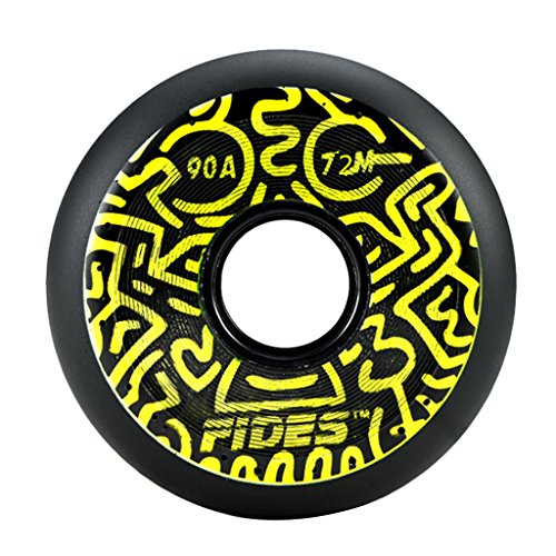 YIJU 4 Peças Pretas Rodas de Patinação de Velocidade Roller Inline Skate Rodas PU - 72mm