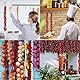 10er-Pack Simulation künstliches, lebensechtes, gefälschtes Gemüse, künstlicher Knoblauch,rote Chilischote,gefälschtes Gemüse,hängendes Seil,Heimküche,Party,Wanddekoration,Fotografie-Requisiten