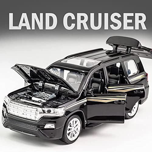 Image of Die Cast Metal Toy Car Cruiser 1:32 Scale Toyato Land Cruiser Vehicle Toys for Kids Sound and Light Pull Back, Pack of 1, Multicolor