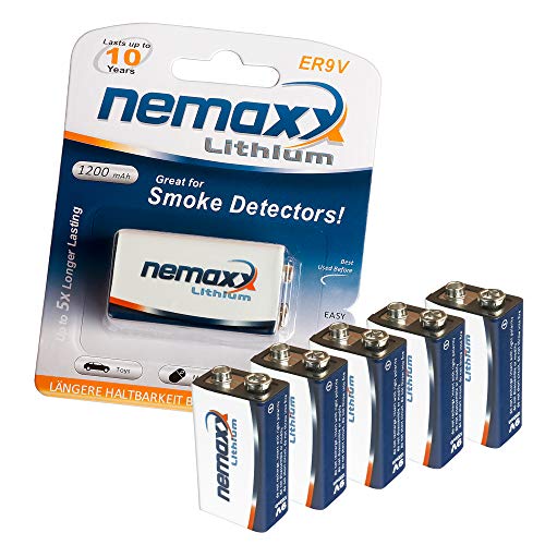 Nemaxx, batteria a blocco, litio 9 V, ideale per