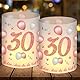 12 Windlicht Tischdeko 30 Geburtstag, Tischdekoration 30. Geburtstag Mädchen, Rosegold 30 Geburtstag Deko Mädchen, Schön DASS Du Da Bist, Geeignet für Teelichter oder Kerzen, Happy Birthday Tischdeko