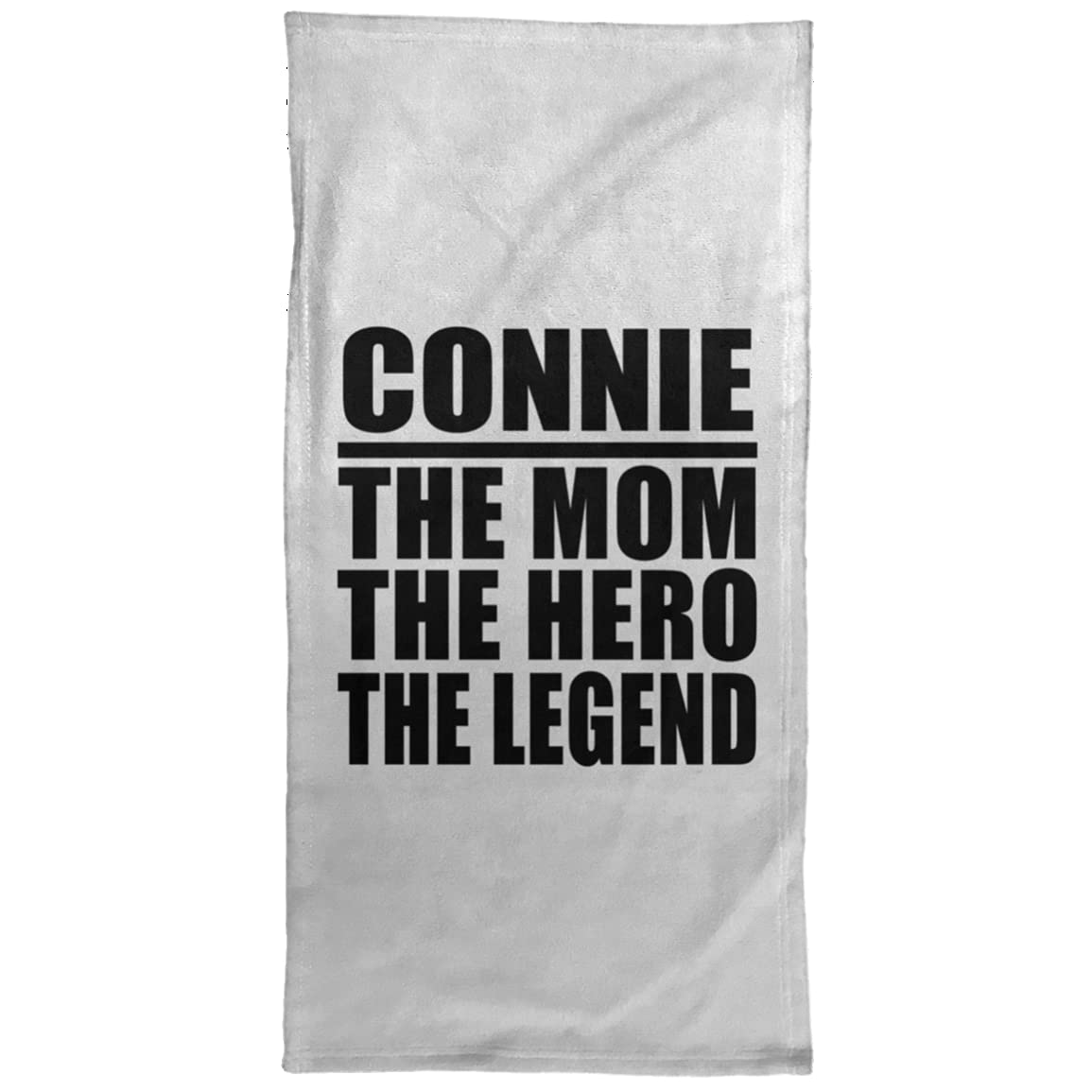 Designsify Connie The Mom The Hero The Legend, Hand Towel 15x30 inch Soft Tea Dish Cloth for Kitchen Bath, Gifts for Birthday Anniversary Christmas Xmas Fathers Mothers Day