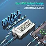 EBL Smart 8 Bay AA AAA Battery Charger for NiMH NiCD Rechargeable Batteries Build-in 2 USB Fast Charging Ports