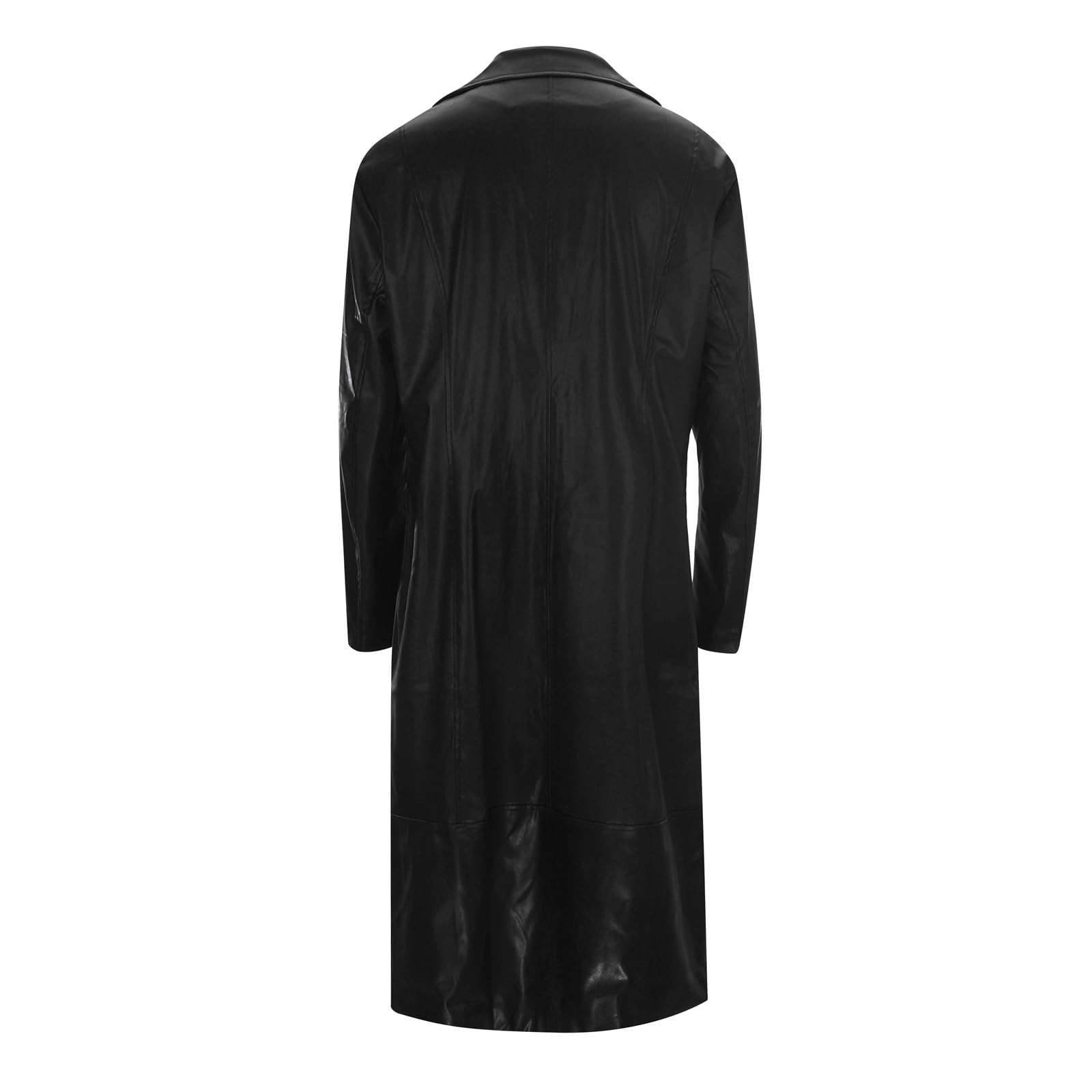 Cappotto in pelle da uomo, sexy in pelle PU, trench metallizzato, lucido, lungo, cappotto invernale, in ecopelle, per le mezze stagioni, per lo streetwear