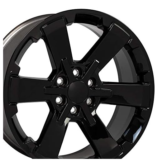 OE Wheels LLC 22 inch Rims Fit Pre-2019 Silverado Sierra Pre-2021 Tahoe Suburban Yukon Escalade  CV41 22x9 Gloss Black Wheels