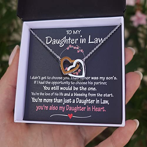 Larvincy To My Daughter In Law Necklace With Heartfelt Message & Elegant Box - Jewelry Daughter In Law Gifts From Mother In Law On Birthday, Wedding Day, Valentine, Christmas, Mothers Day & More2