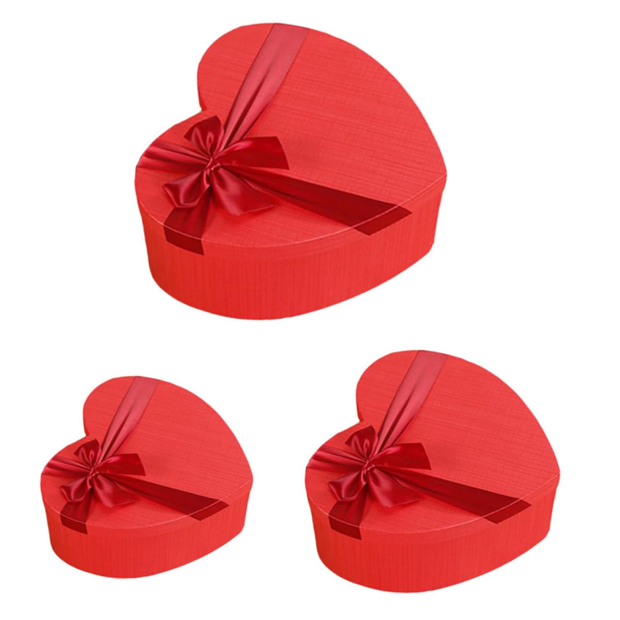 Gatuida Herzförmige Geschenkbox 3 Stück Papierverpackung mit Deckel Valentinstag Geschenkverpackung Elegant