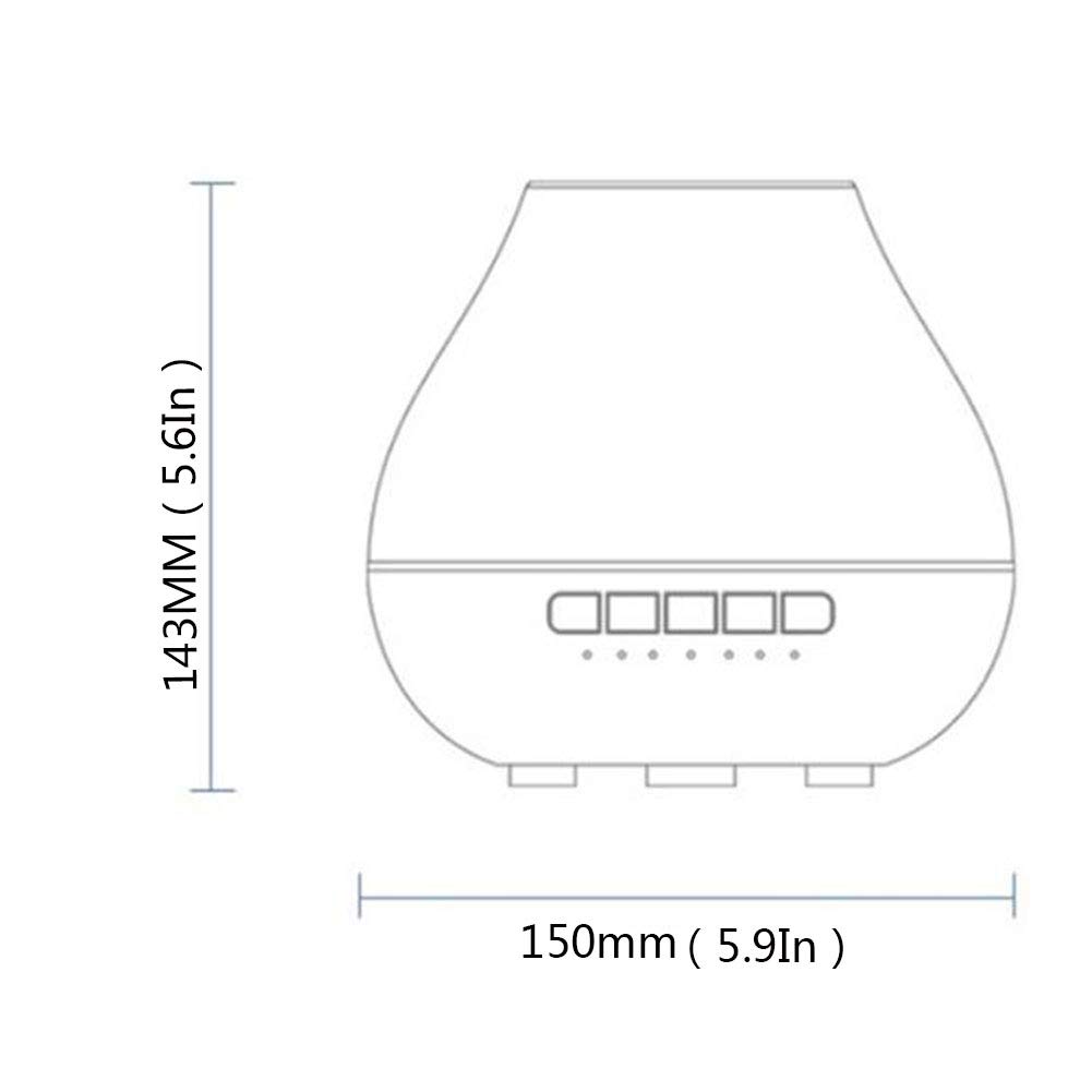 XRXX Diffusori di Aromi da 200ml Diffusore di Oli Essenziali A Luci Notturne A 4 Colori Umidificatori Ad Ultrasuoni Design Silenzioso White