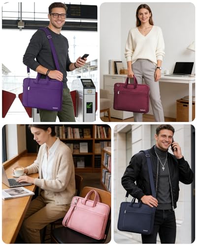 Image of Ferkurn Laptop Case Bag for Women Men Briefcase Messenger Bag, 15.6 16 Inch | Compatible with MacBook Pro M5 /HP OmniBook Omen Envy /Lenovo Yoga IdealPad /Dell Inspiron, Carrying Computer Bag,Pink
