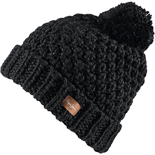 Pepe Jeans Bonnet à pompon pour femme One noir
