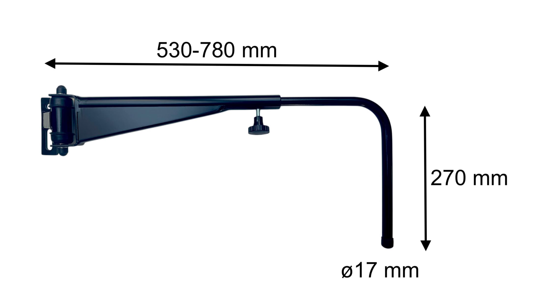 Lot de 2 supports de rétroviseur avec embrayage OE 4285291M91, longueur : 530-780 mm, Ø 17 mm pour tracteurs Massey FerGUSON