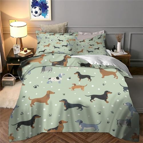 Housse de couette teckel parure de lit confortable 135x200cm - 6