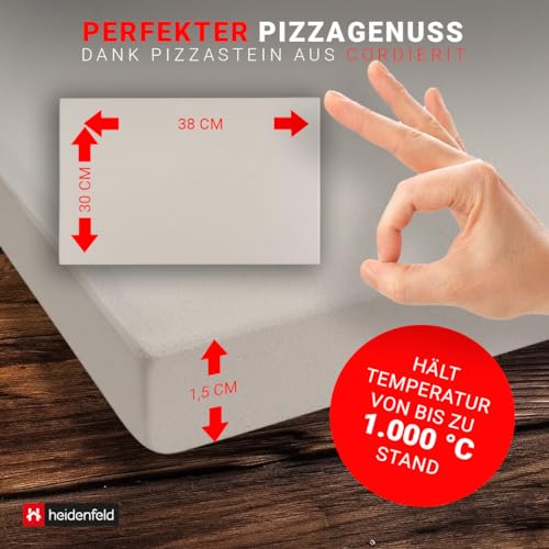 5in1 Pizza Set | Pizzastein für Backofen & Gasgrill - 2in1 Pizzaschieber - Pizzaschneider -...