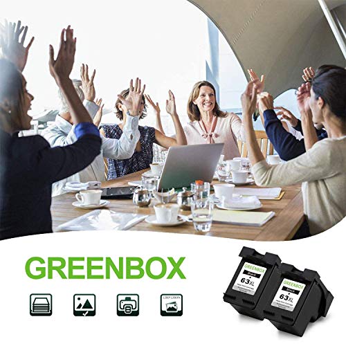 GREENBOX Remanufactured 63 Black Ink Cartridge Replacement for HP 63XL 63 XL Used in HP OfficeJet 3830 5255 5258 Envy 4520 4512 4513 4516 DeskJet 1112 1110 3630 3632 3634 2132 Printer (2 Black) - Thumbnail 6