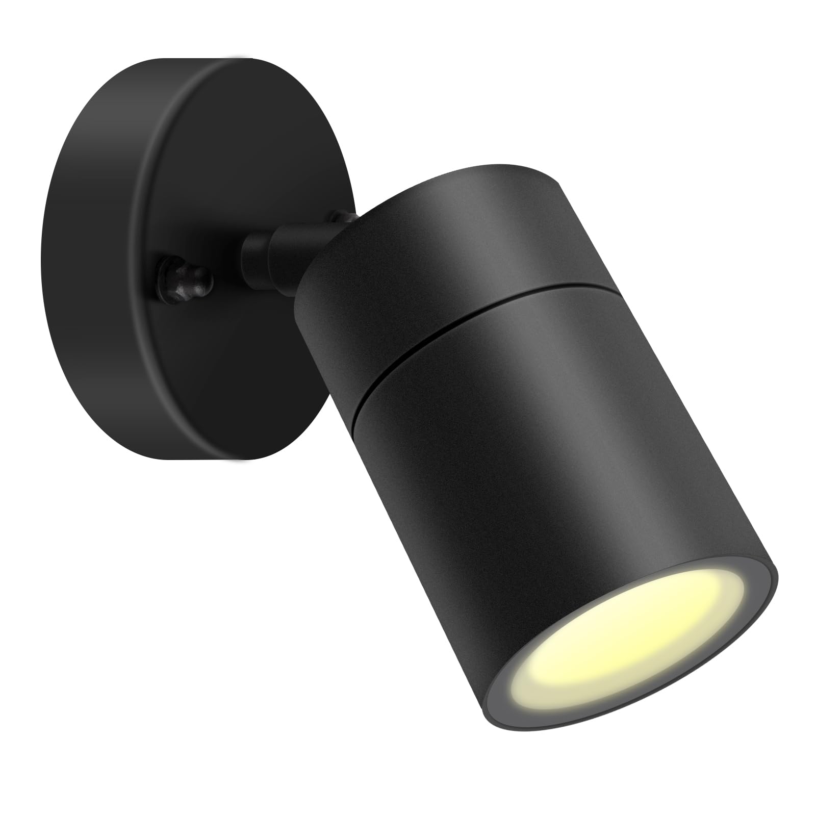 Kerry Black Outdoor Wall Lights, Adjustable Stainless Steel Ip44 Waterproof Spotlight Downlight, Mains Powered Exterior Wall Sconce For Indoor, Front Door, Patio, Porch, Garden, Garage (Bulb Excl.)