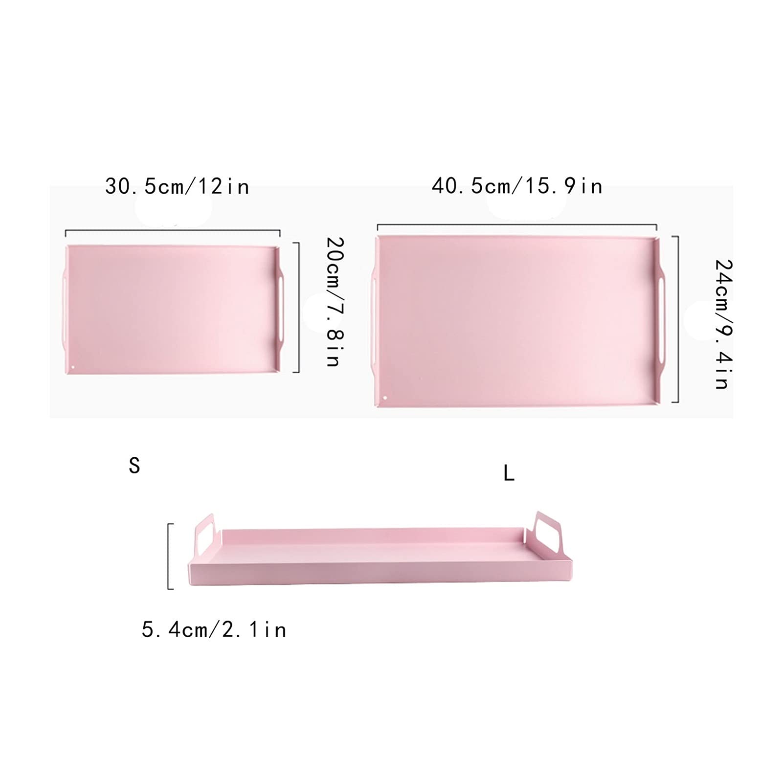 Bandejas para Servir Comida Bandeja de Servir y Bandeja, Hierro Forjado Rectangular con manija Bandería, Desayuno, decoración Granja Estilo Sirviendo Platos(B,L)