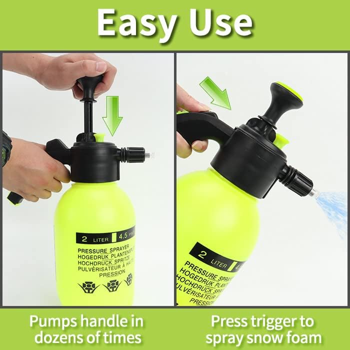 Pump Foaming Sprayer Hand Pressure Foam Sprayer Water Sprayer, Hand Pressurized Foam Cannon 75 oz, Car Wash Manual Foam Cannon, Hand Operated Soap Foam Nozzle
