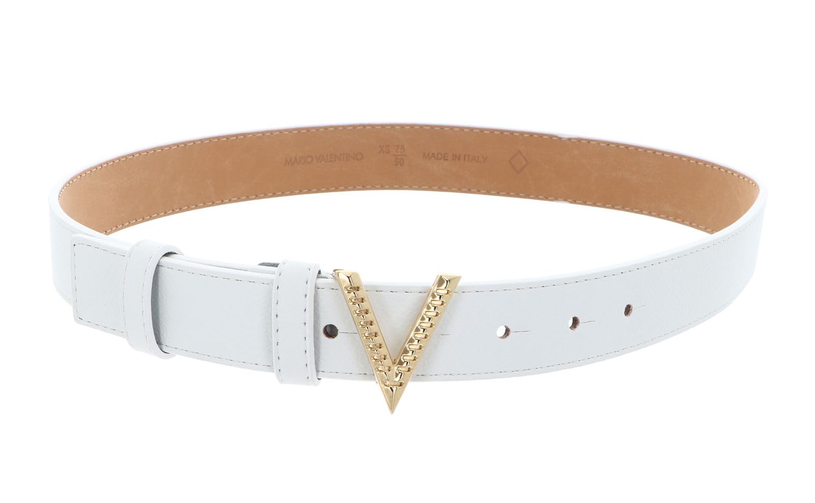 Valentino Hampton Plaque Buckle Belt W85 Bian/Oro - recortable